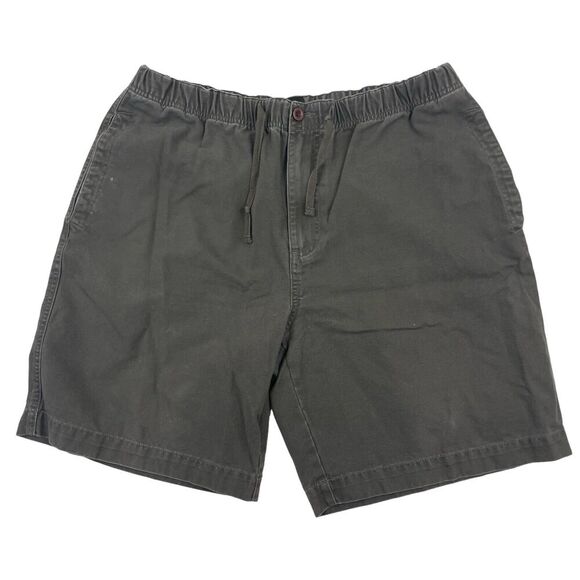 S5A Saks 5th Avenue Men's Elastic Waist Chino Shorts Drawstring Gray/Green Sz 36 - Picture 1 of 5